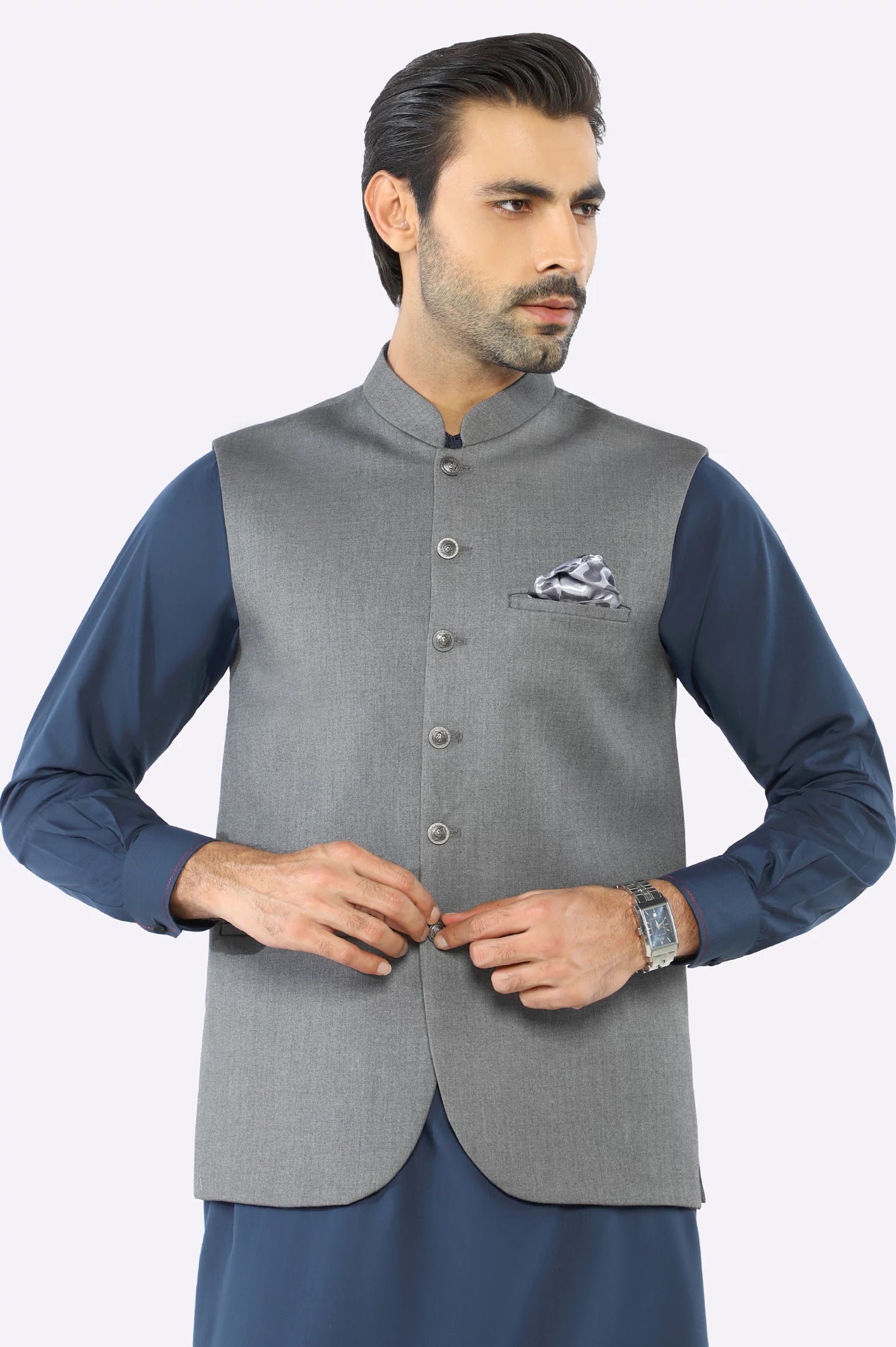 Men's Coats with Water-Repellent FabricGrey Waistcoat