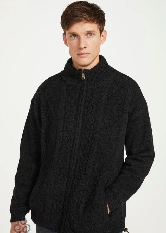 Men's Sweaters with Asymmetrical HemlinesMens Lined Wool Aran Cardigan | Clearance