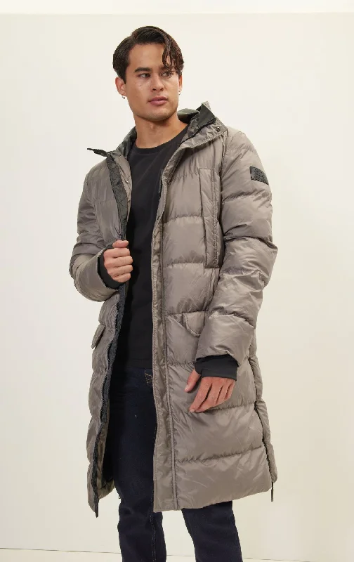 Men's Coats for Casual WearWide Hooded Long Padded Coat - Vizon