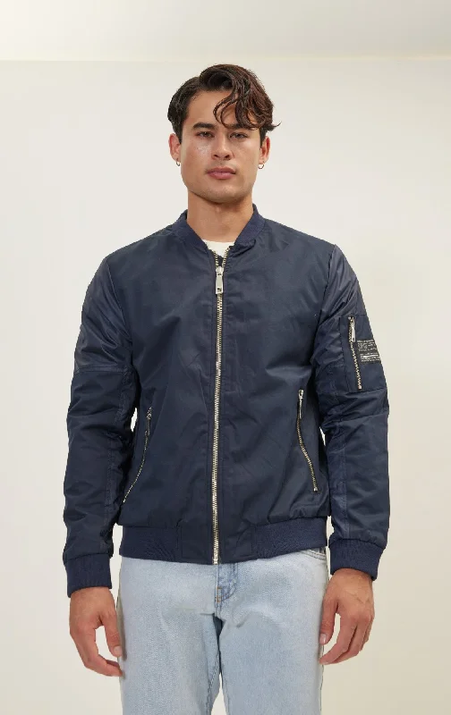 Men's Coats with ButtonsSpring Sports Jacket - Navy