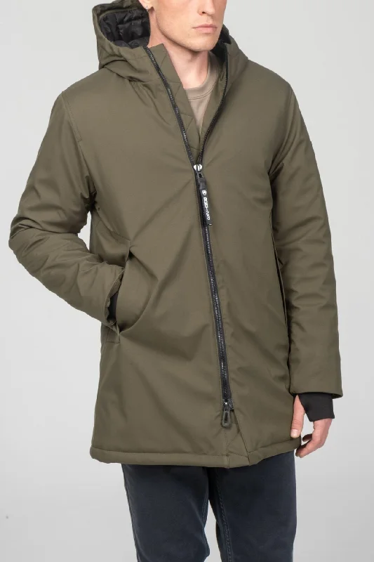 Men's Coats with Convertible CollarsCozy Seamless Winter Coat - Khaki