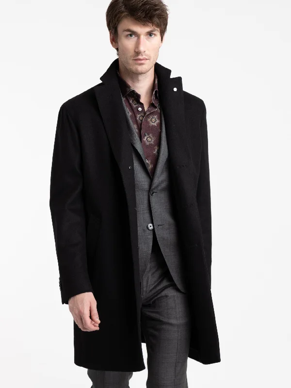 Men's Coats with PocketsBlack Colombo Thermo Overcoat