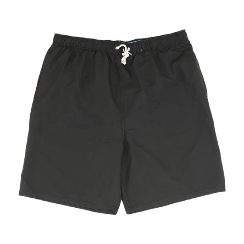 Black Solid Swim Shorts