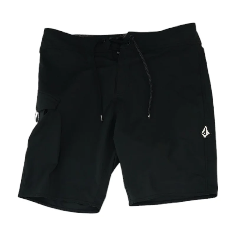 Black Solid Swim Shorts