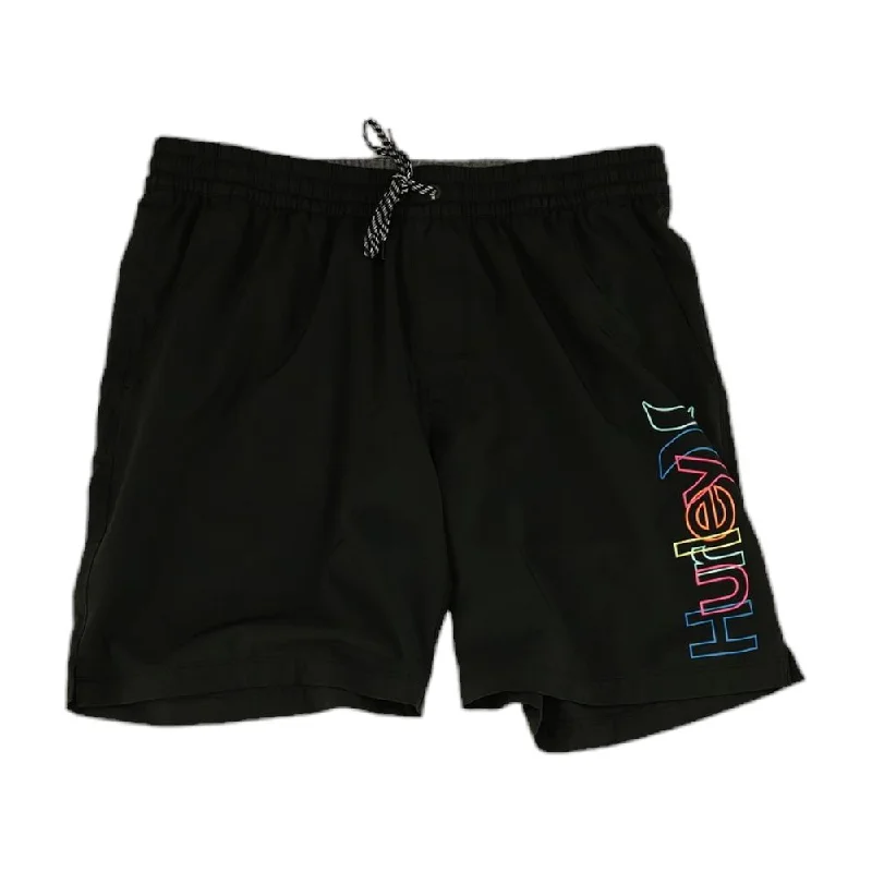 Black Solid Swim Shorts