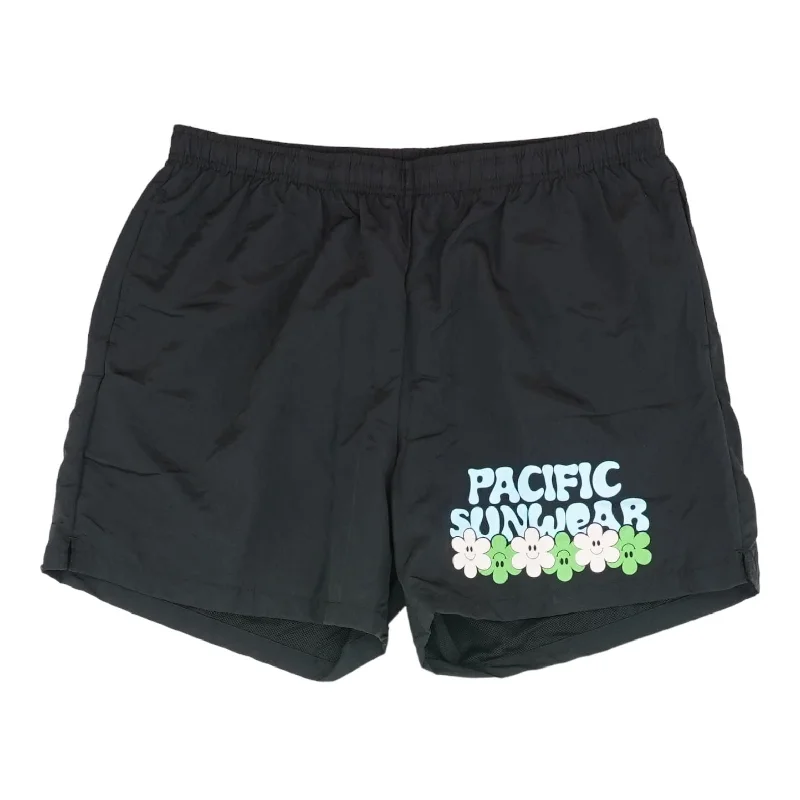 Black Solid Swim Shorts