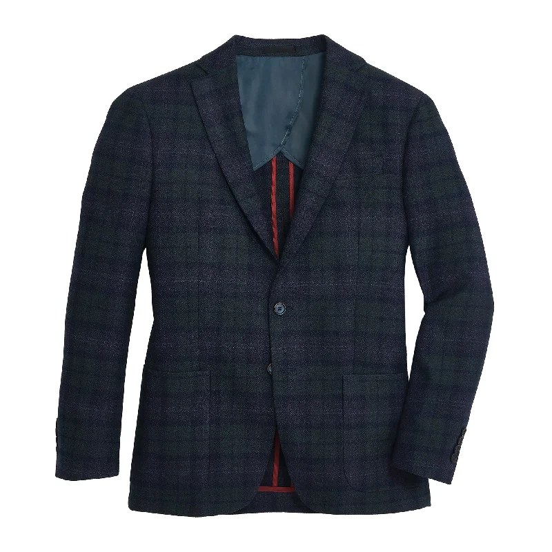 Men's Coats with Wind-Resistant FabricZegna Blue Indigo Plaid Sport Coat