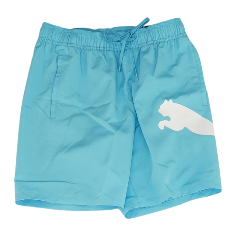 Blue Solid Swim Shorts