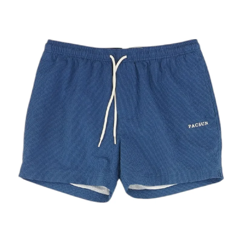 Blue Solid Swim Shorts