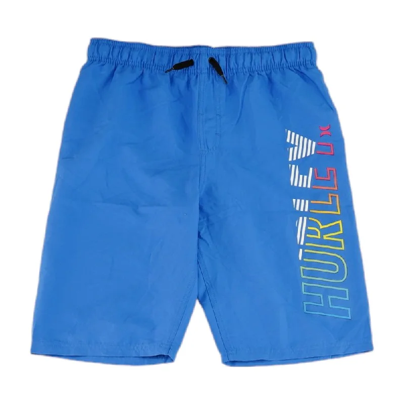 Blue Solid Swim Shorts