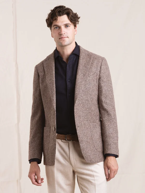 Men's Coats for Big and TallBrown Alpaca-Wool Sport Jacket