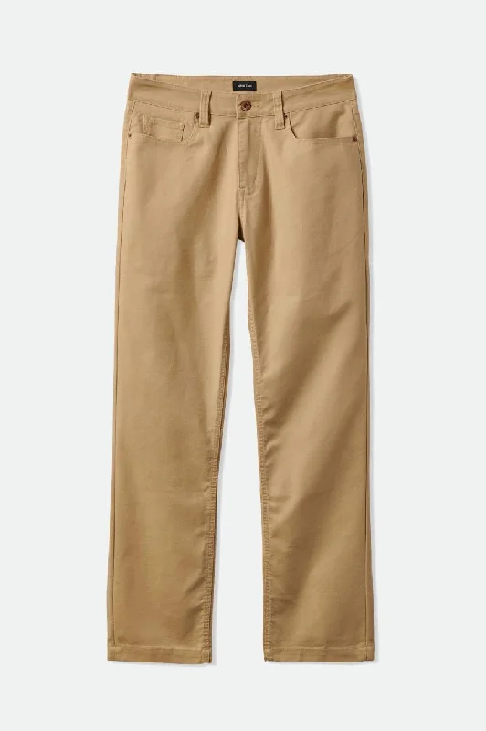 Men's Button-Fly Pants for a Traditional TouchBuilders 5-Pocket Stretch Pant - Sand