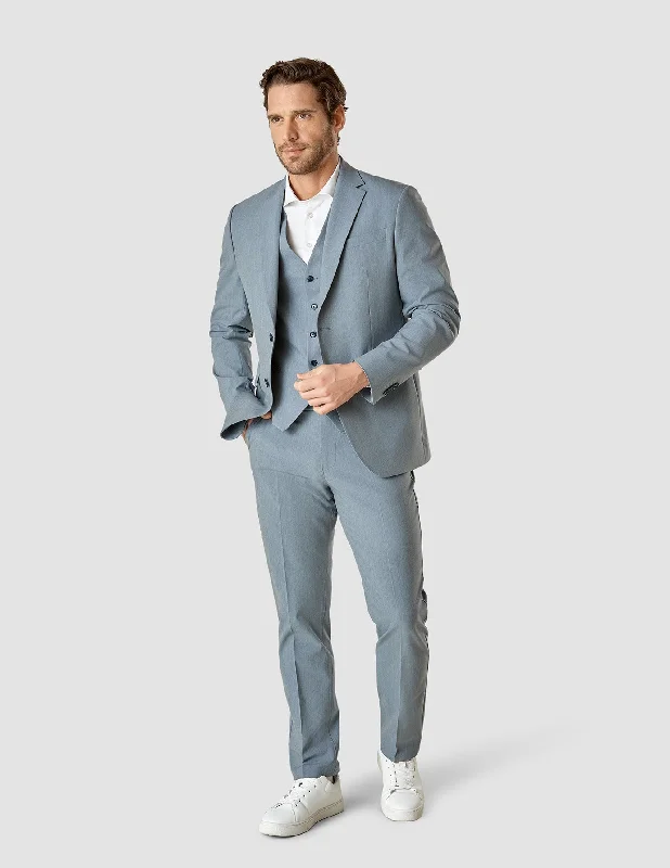 Men's Suits with Velvet FabricsEssential Suit Light Blue Melange