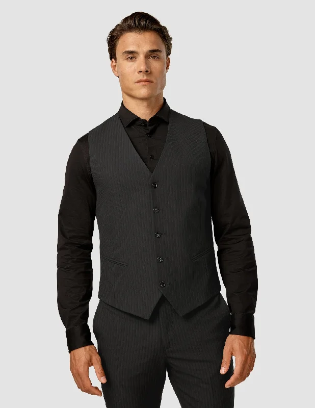 Men's Suits for Special OccasionsEssential Vest Asphalt Pinstripe