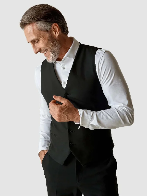 Men's Suits for Cocktail PartiesEssential Vest Black