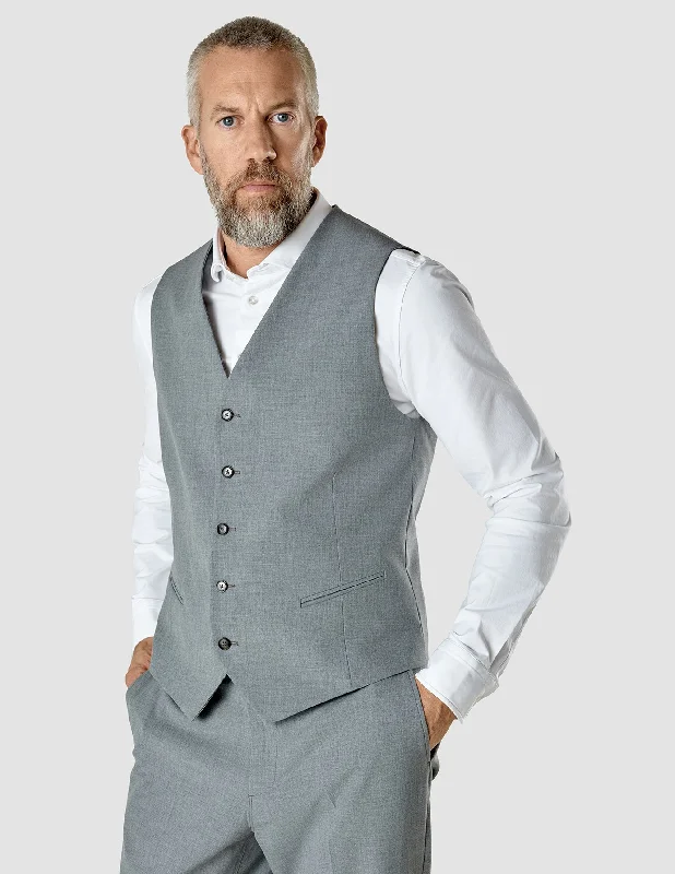 Men's Suits with Breathable FabricsEssential Vest Cloud Grey