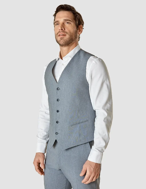 Men's Suits for LayeringEssential Vest Light Blue Melange