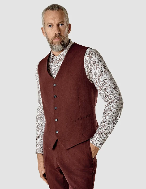 Men's Suits with Double VentsEssential Vest Mahogany