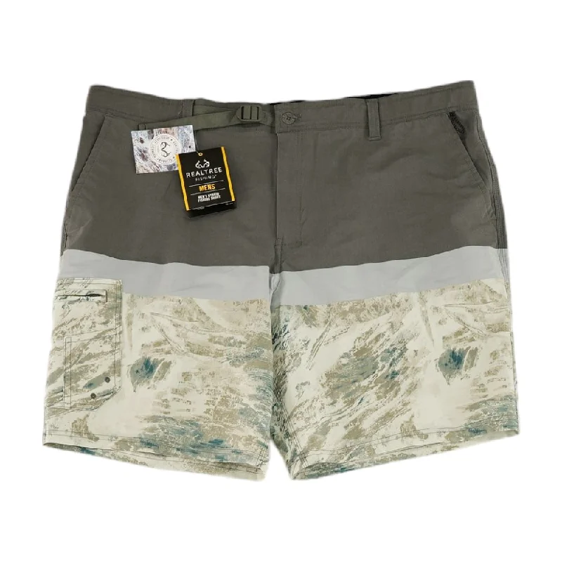 Gray Color Block Swim Shorts