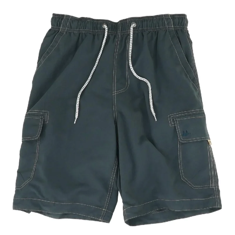 Gray Solid Swim Shorts