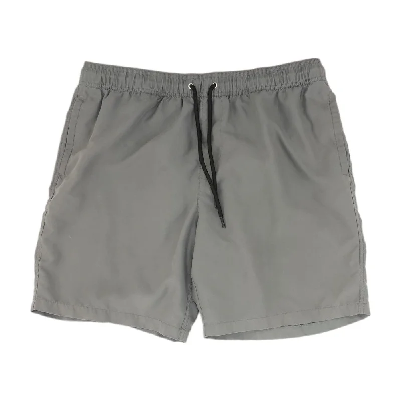 Gray Solid Swim Shorts