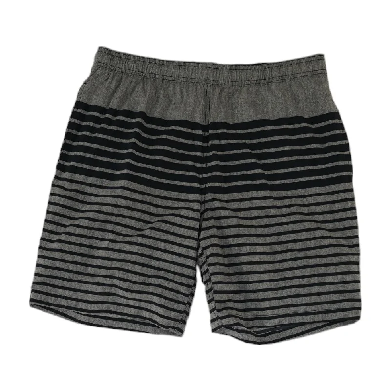 Gray Striped Swim Shorts