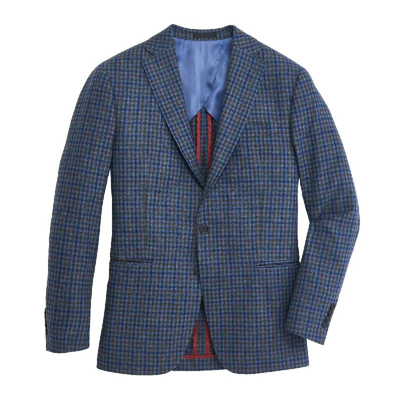 Men's Coats with Inner PocketsLanificio Di Pray Country Blue Multi Check Sport Coat