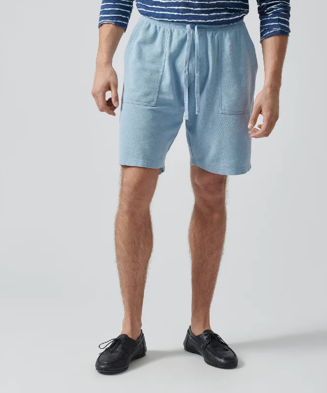 Men's Pants with Patch PocketsCotton Pique Pull-On Shorts - Marina