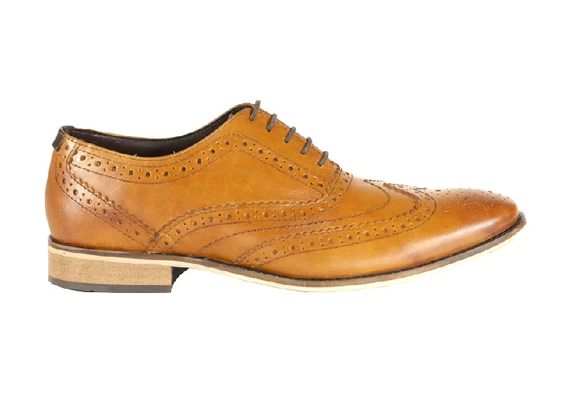 Men's Suits for Black Tie AffairsMENS LEATHER BROGUE - TAN