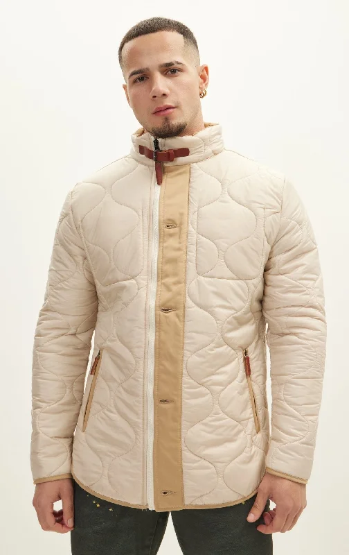 Men's Coats for RunningLight Padded Zipper-Up Coat - Stone