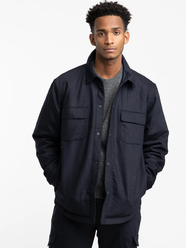 Men's Coats with ZippersNavy Breeze Overshirt