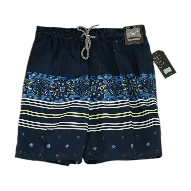 Navy Striped Swim Shorts