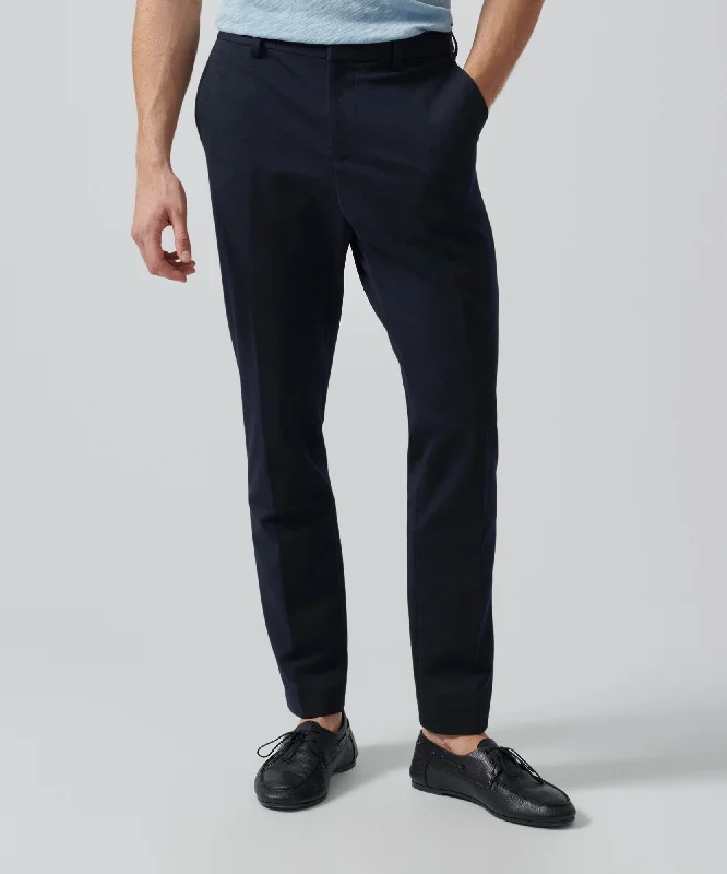 Men's Pants with Contrast WaistbandsPonte Slim Pants - Navy