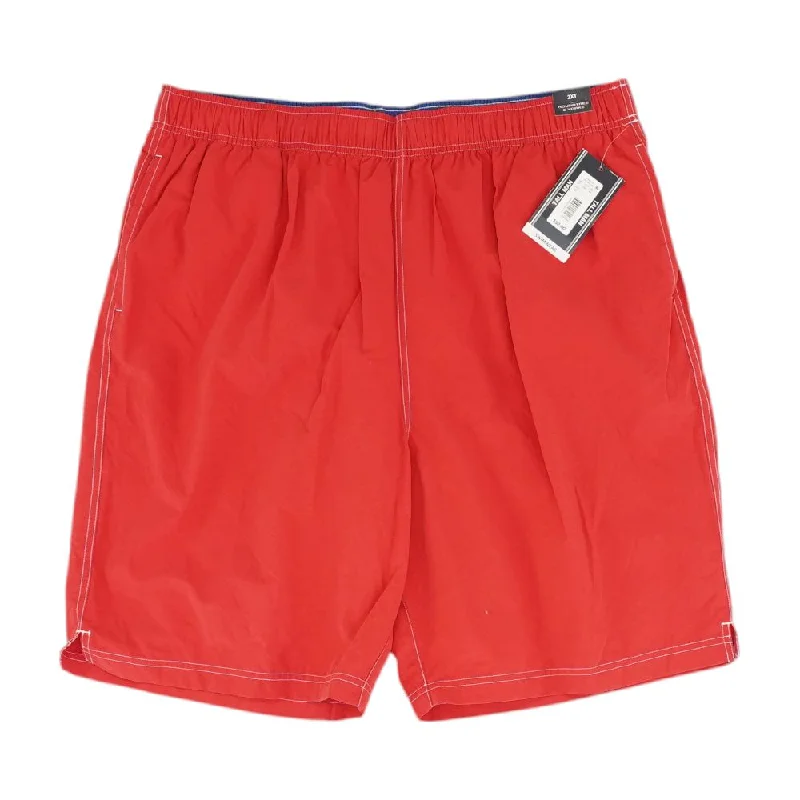 Red Solid Swim Shorts