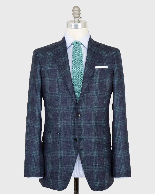 Men's Coats for All SeasonsVirgil No. 2 Jacket in Navy/Seaglass Plaid Hopsack