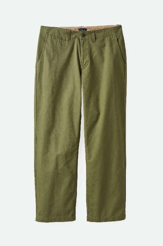 Men's Unique and Designer Bottom Wear for a Statement LookSurplus Herringbone Relaxed Trouser Pant - Olive Surplus