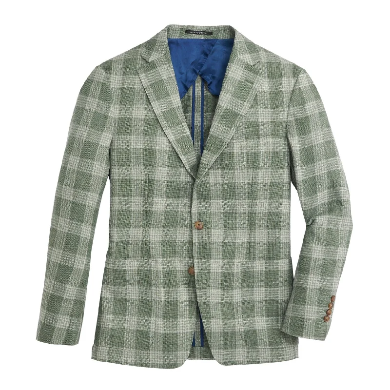 Stylish Men's Biker JacketsDrago Vintage Green Plaid Sport Coat