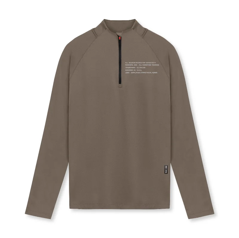 Men's Shirts with Pin Collars0725. Core Fitted Quarter Zip  - Deep Taupe