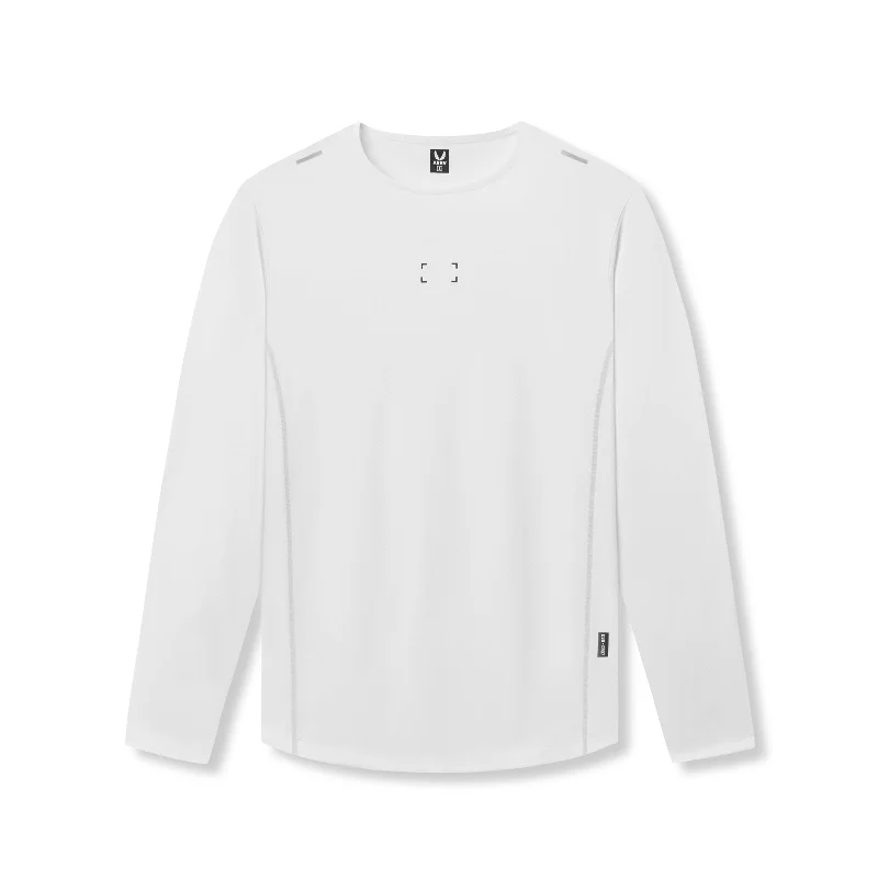 Men's Shirts for Hiking0907. Nano-Mesh Training Long Sleeve - White "Space Bracket"