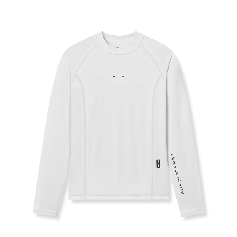 Men's Flowy Shirts for a Relaxed Look0908. WarpFlexx™ Compression Mock Neck Long Sleeve - White "Space Bracket"