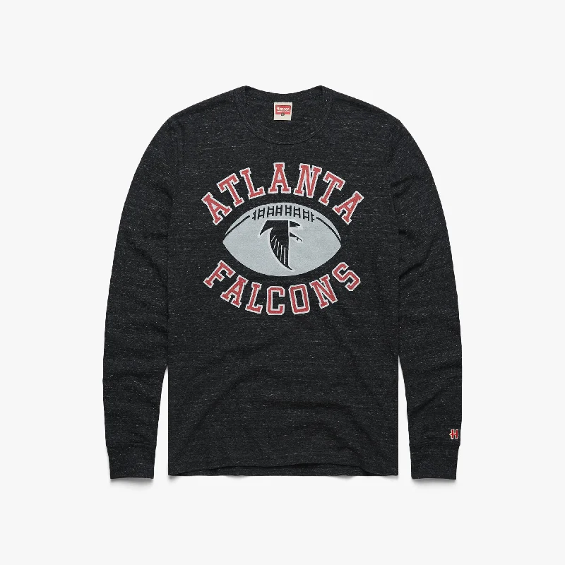 Men's Shirts with Zippered PocketsAtlanta Falcons Pigskin Long Sleeve Tee