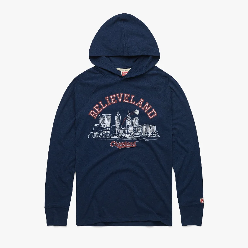 Men's Shirts with TiesBelieveland Cleveland Baseball Lightweight Hoodie