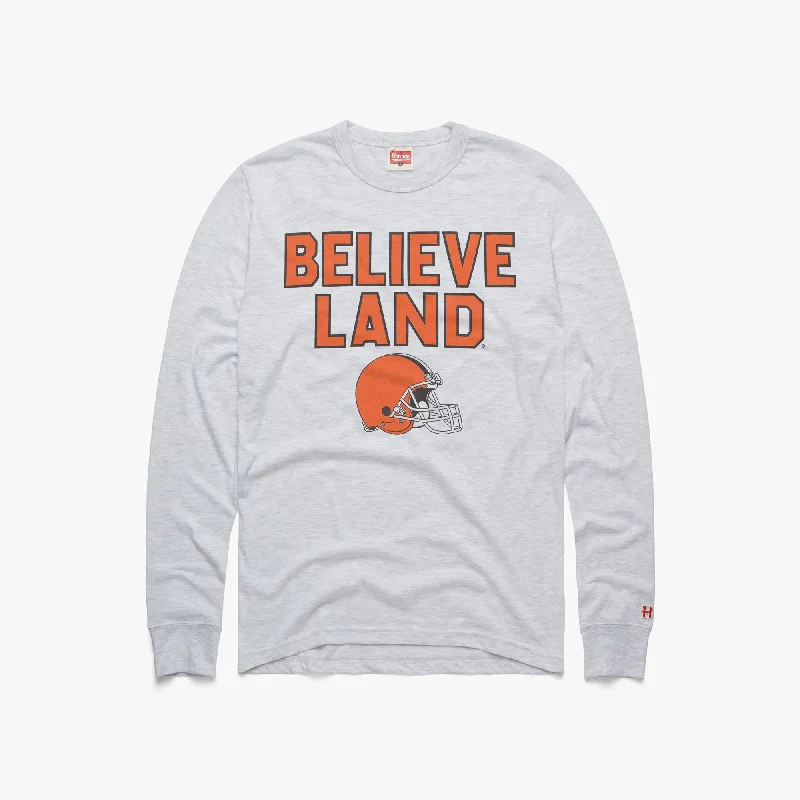 Men's Dressy Shirts for Formal EventsBelieveland Cleveland Browns Long Sleeve Tee