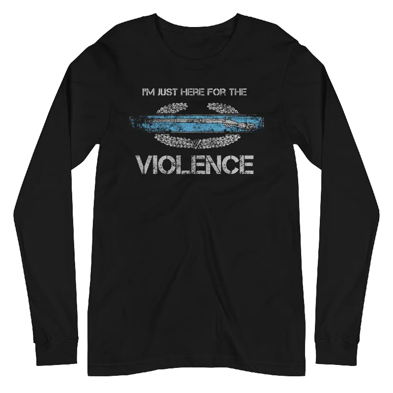 Men's Shirts with Bow TiesCLT - CIB Just Here For The Violence Long Sleeve