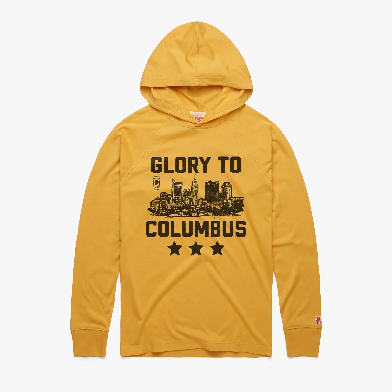 Men's Shirts with Drawstring WaistbandsColumbus Crew Glory To Columbus Skyline Lightweight Hoodie