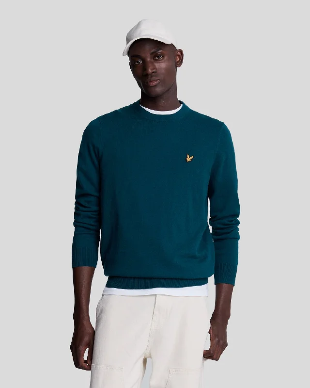 Versatile Men's SportswearCotton Merino Crew Neck Jumper