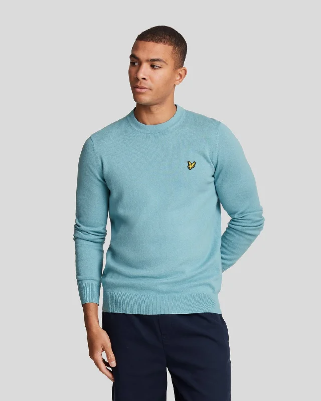 Warm and Weather-Resistant Men's SportswearCotton Merino Crew Neck Jumper