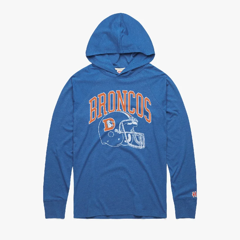 Men's Shirts with Custom MonogramsDenver Broncos Helmet Retro Lightweight Hoodie