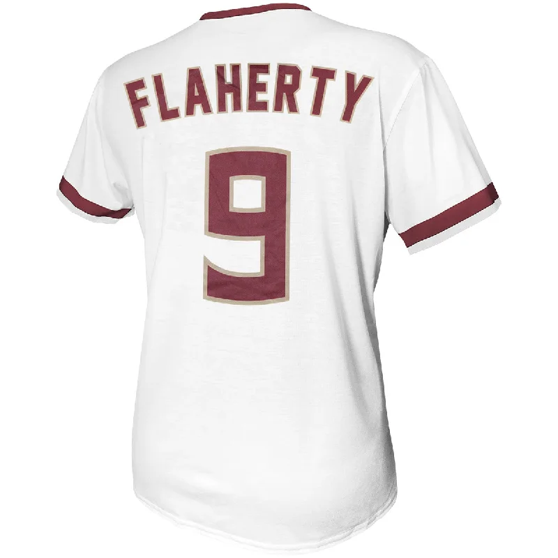 Fashionable Men's SportswearRetro Brand Devyn Flaherty #9 Softball Jersey - White