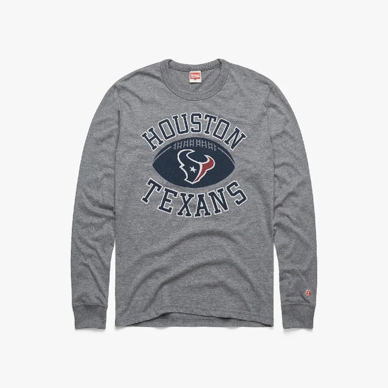 Men's Dressy Shirts for Formal EventsHouston Texans Pigskin Long Sleeve Tee